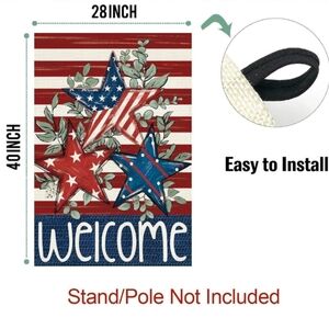 Memorial Day Patriotic Welcome Flag 28"x40"